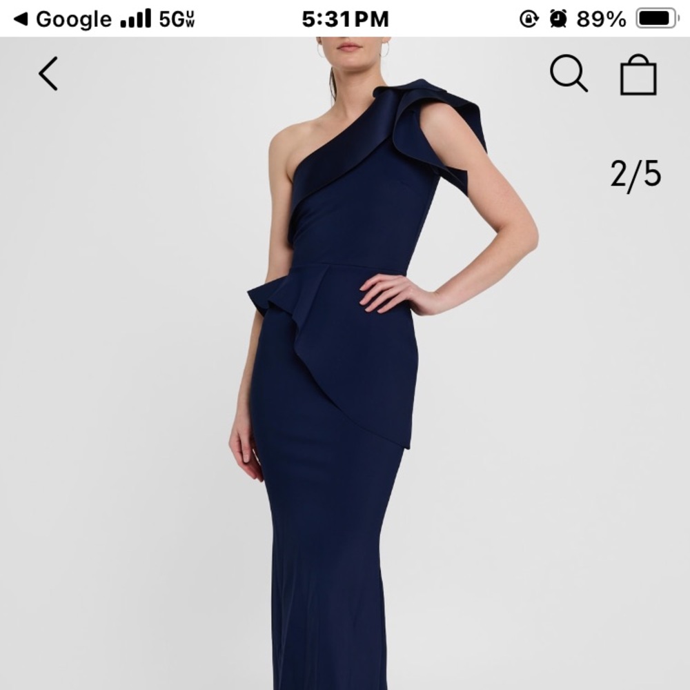 Chiara Boni Blue One Shoulder Cocktail Dress